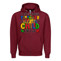Burgundy it takes a special teacher to hear what a child can't say Zipper Hoodie - OliviaCreatesArt