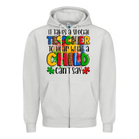 Dove Grey it takes a special teacher to hear what a child can't say Zipper Hoodie - OliviaCreatesArt