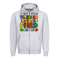 Heather Grey it takes a special teacher to hear what a child can't say Zipper Hoodie - OliviaCreatesArt