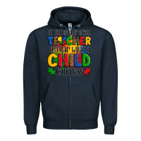 Navy it takes a special teacher to hear what a child can't say Zipper Hoodie - OliviaCreatesArt