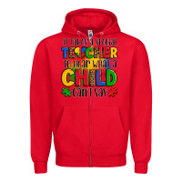 Red it takes a special teacher to hear what a child can't say Zipper Hoodie - OliviaCreatesArt