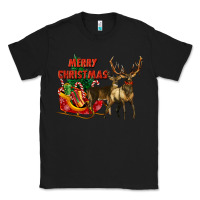 Black merry christmas two deers Classic Tee - LillyAllenDesigns