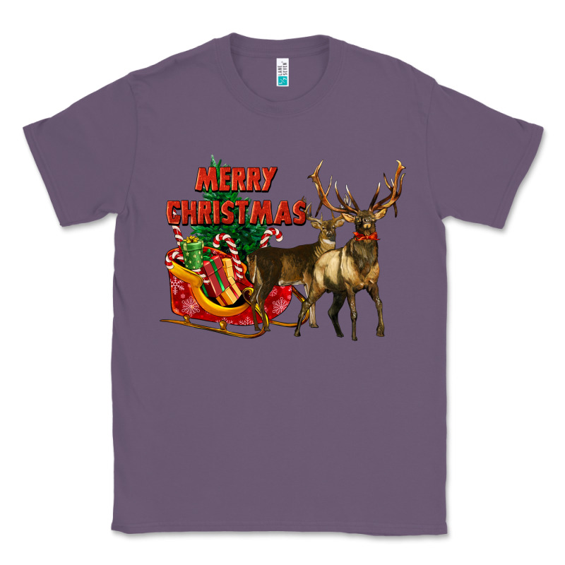 Merry Christmas Two Deers Classic Tee by LillyAllenDesigns | Teevron