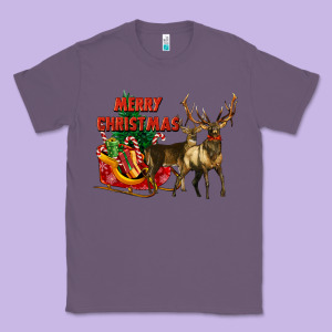 Merry Christmas Two Deers Classic Tee Designed By Lillyallendesigns