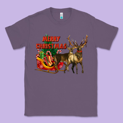 Merry Christmas Two Deers Classic Tee Designed By Lillyallendesigns