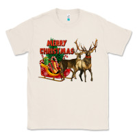 Natural merry christmas two deers Classic Tee - LillyAllenDesigns