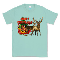 Seafoam merry christmas two deers Classic Tee - LillyAllenDesigns