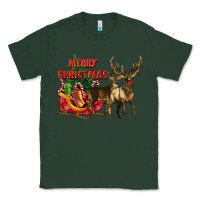 Sports Green merry christmas two deers Classic Tee - LillyAllenDesigns