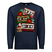Navy christmas cassette gemstone Premium Sweatshirt - FaDigitalArtStudio