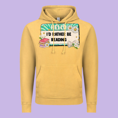 Hello Id Rather Be Reading Vintage Hoodie Designed By Artiststas