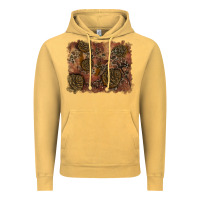 Vintage Mustard glitter leopard fall background Vintage Hoodie - RanaPortraitStore