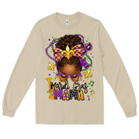 Mushroom mardi gras mama afro messy bun Long Sleeve Tee - texasbilliewilder