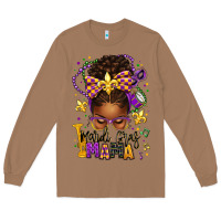 Toasted Coconut mardi gras mama afro messy bun Long Sleeve Tee - texasbilliewilder