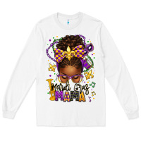 White mardi gras mama afro messy bun Long Sleeve Tee - texasbilliewilder