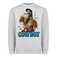 Heather Grey Little Cowboy Midilli Horse kid boy Heavyweight Sweatshirt - HowdyJamesFarm