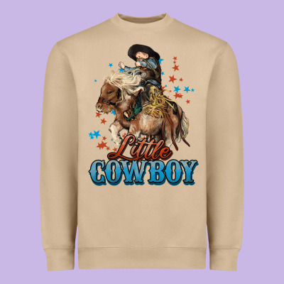 Little Cowboy Midilli Horse Kid Boy Heavyweight Sweatshirt Designed By Howdyjamesfarm