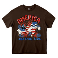 Chocolate Brown america land that i love Heavy Core Tee - MaliasSmallBusiness