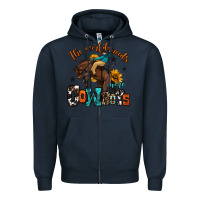 Navy the world needs more cowboys Zipper Hoodie - OliviaCreatesArt