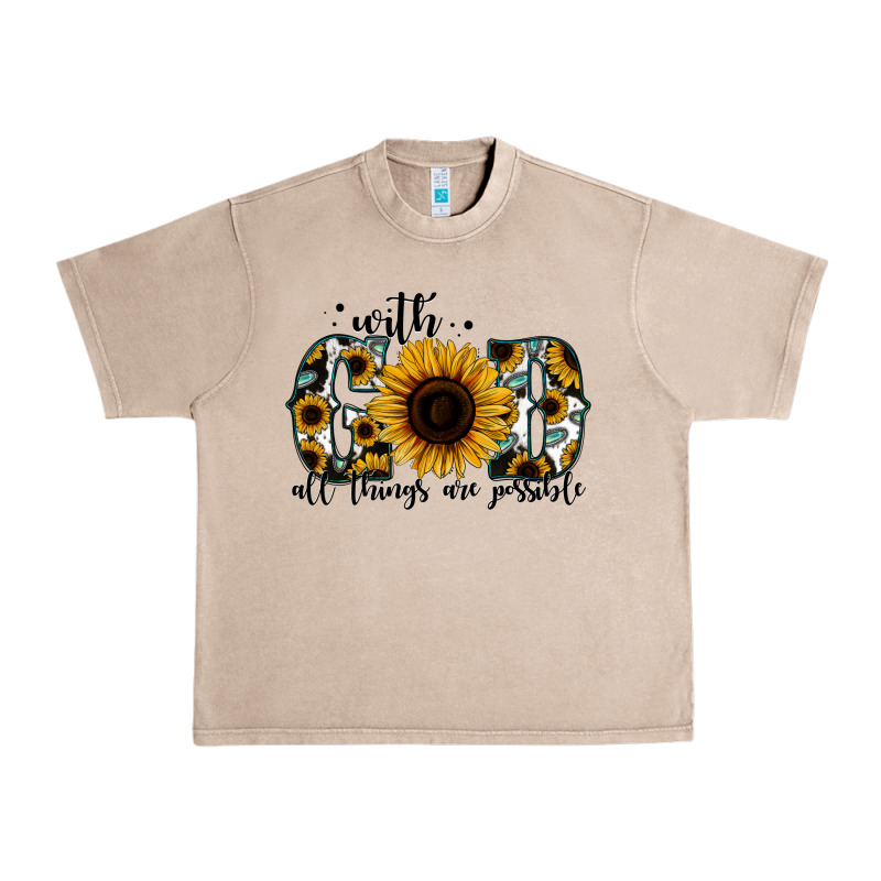 With God All Things Are Possible Sunflower Urban Heavy Tee by Jasminsmagicworld | Teevron