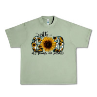 Oil Green with god all things are possible sunflower Urban Heavy Tee - Jasminsmagicworld