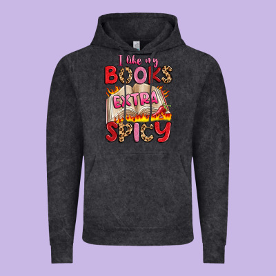 I Like My Books Extra Spicy Vintage Hoodie Designed By Artiststas