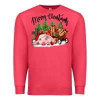 Cardinal merry christmas pig Premium Sweatshirt - FaDigitalArtStudio