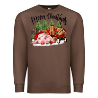 Chestnut merry christmas pig Premium Sweatshirt - FaDigitalArtStudio
