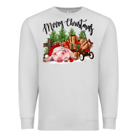 Dove Grey merry christmas pig Premium Sweatshirt - FaDigitalArtStudio