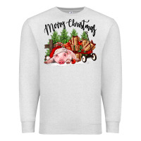 Oatmeal Heather merry christmas pig Premium Sweatshirt - FaDigitalArtStudio