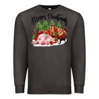 Smoke merry christmas pig Premium Sweatshirt - FaDigitalArtStudio