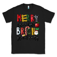 Black Merry Teacher Bright Students Christmas Classic Tee - LillyAllenDesigns