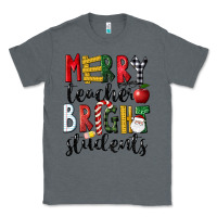 Charcoal Heather Merry Teacher Bright Students Christmas Classic Tee - LillyAllenDesigns