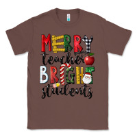 Chestnut Merry Teacher Bright Students Christmas Classic Tee - LillyAllenDesigns