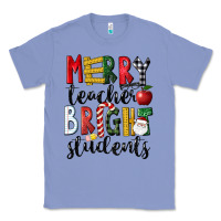 Colony Blue Merry Teacher Bright Students Christmas Classic Tee - LillyAllenDesigns