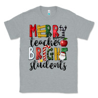 Heather Grey Merry Teacher Bright Students Christmas Classic Tee - LillyAllenDesigns