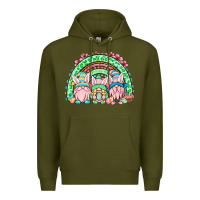 Army Green Easter gnomes rainbow Premium Hoodie - OliviaCreatesArt