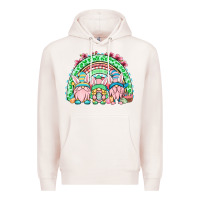 Pale Pink Easter gnomes rainbow Premium Hoodie - OliviaCreatesArt