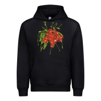 Black Red Orchid Cactus Urban Hoodie - LillyAllenDesigns