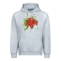 Heather Grey Red Orchid Cactus Urban Hoodie - LillyAllenDesigns