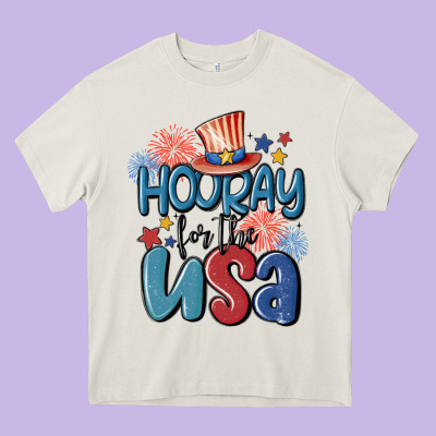 Hooray For The Usa Heavy Core Tee Designed By Maliassmallbusiness