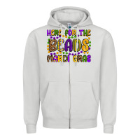 Dove Grey here for the beads mardi gras Zipper Hoodie - OliviaCreatesArt