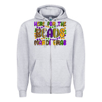 Heather Grey here for the beads mardi gras Zipper Hoodie - OliviaCreatesArt