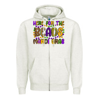 Oatmeal Heather here for the beads mardi gras Zipper Hoodie - OliviaCreatesArt