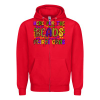 Red here for the beads mardi gras Zipper Hoodie - OliviaCreatesArt