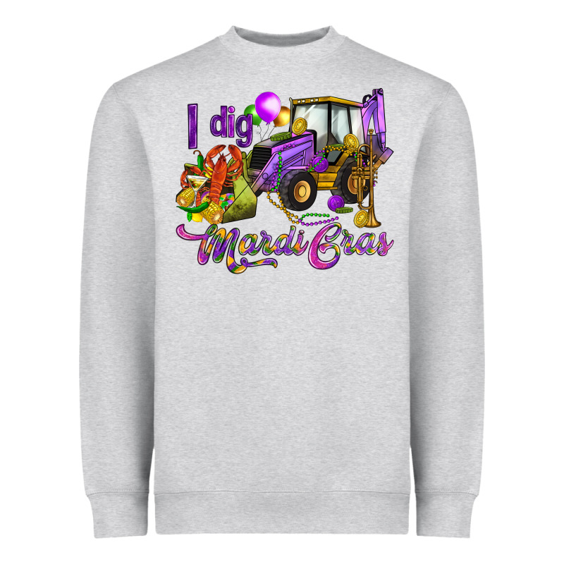 I Dig Mardi Gras Heavyweight Sweatshirt by HowdyJamesFarm | Teevron