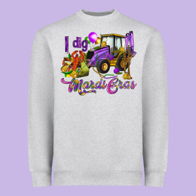I Dig Mardi Gras Heavyweight Sweatshirt Designed By Howdyjamesfarm
