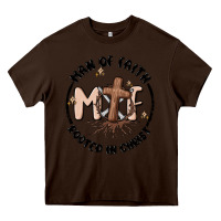 Chocolate Brown man of faith Heavy Core Tee - MaliasSmallBusiness