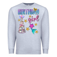 Heather Grey birthday girl Premium Sweatshirt - BundleAndBundleShop