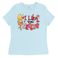 Baby Blue i like you elote mexican valentines day Ladies Tee - MaliasSmallBusiness