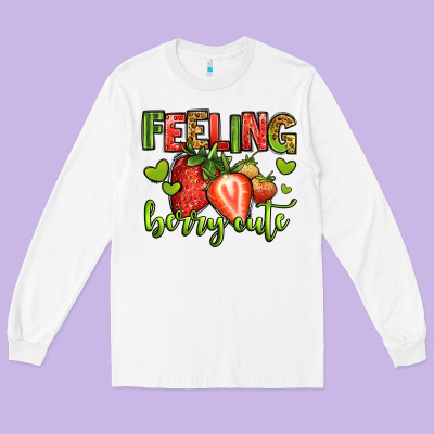Feeling Berry Cute Strawberry Long Sleeve Tee Designed By Jasminsmagicworld